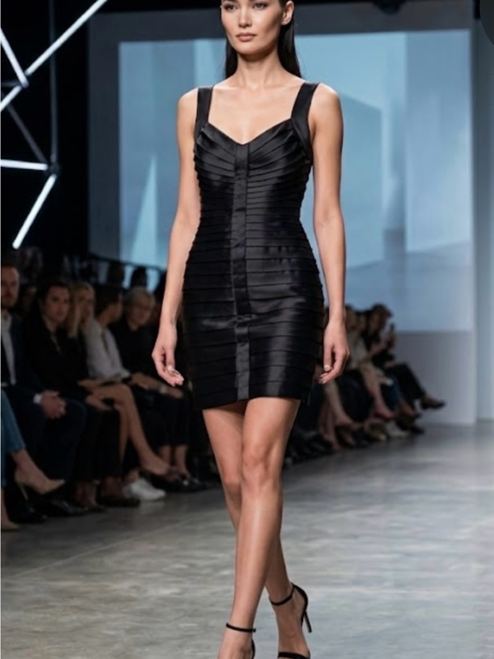 Calvin Klein Black Satin Bandage Mini Dress